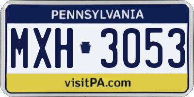 PA license plate MXH3053
