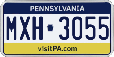 PA license plate MXH3055