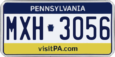 PA license plate MXH3056