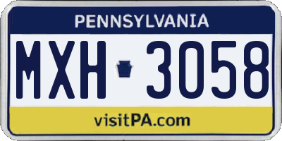 PA license plate MXH3058