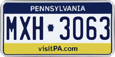 PA license plate MXH3063
