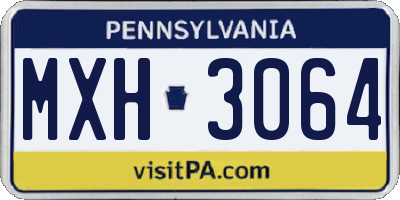 PA license plate MXH3064
