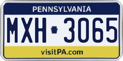 PA license plate MXH3065