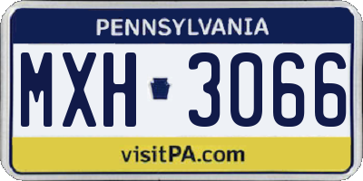 PA license plate MXH3066