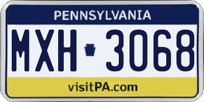 PA license plate MXH3068