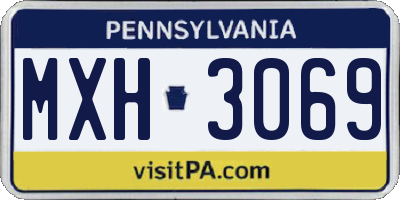 PA license plate MXH3069