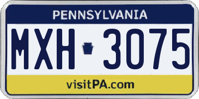 PA license plate MXH3075