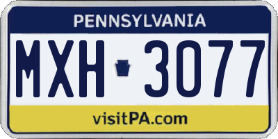 PA license plate MXH3077