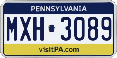 PA license plate MXH3089