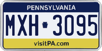 PA license plate MXH3095
