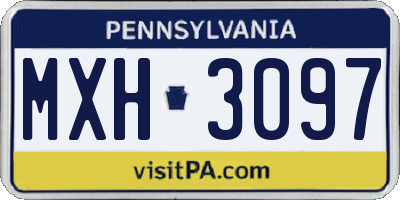 PA license plate MXH3097