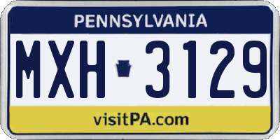 PA license plate MXH3129