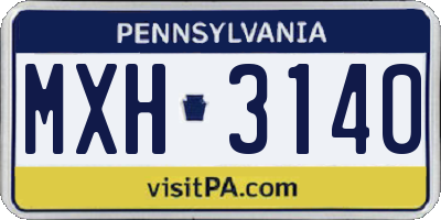 PA license plate MXH3140