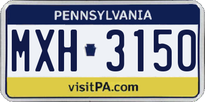 PA license plate MXH3150