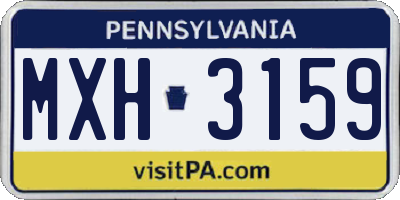 PA license plate MXH3159