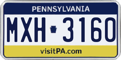 PA license plate MXH3160
