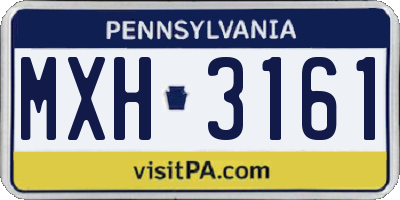 PA license plate MXH3161