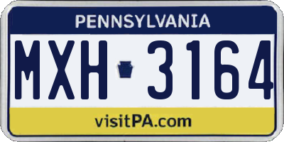 PA license plate MXH3164