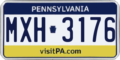 PA license plate MXH3176