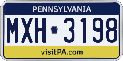 PA license plate MXH3198