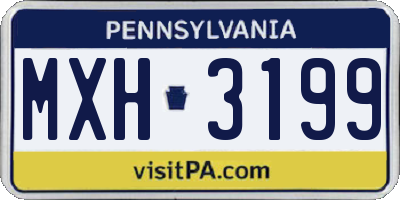 PA license plate MXH3199