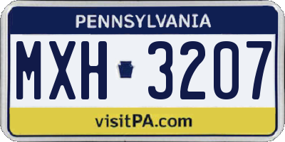 PA license plate MXH3207
