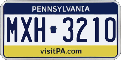PA license plate MXH3210