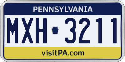 PA license plate MXH3211