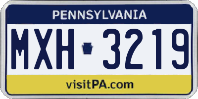 PA license plate MXH3219