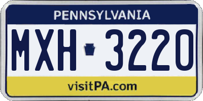 PA license plate MXH3220
