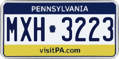 PA license plate MXH3223