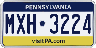 PA license plate MXH3224