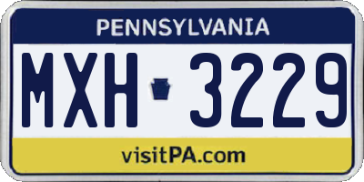 PA license plate MXH3229