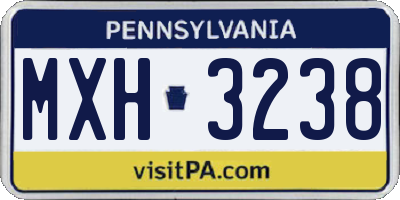 PA license plate MXH3238