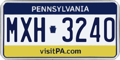 PA license plate MXH3240