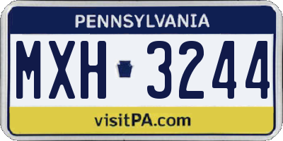 PA license plate MXH3244