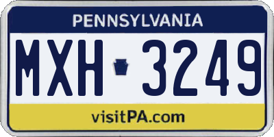 PA license plate MXH3249