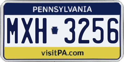 PA license plate MXH3256