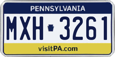 PA license plate MXH3261