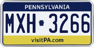 PA license plate MXH3266
