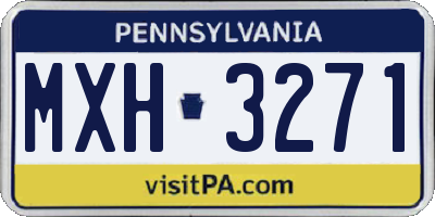 PA license plate MXH3271