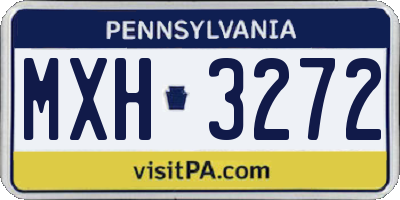 PA license plate MXH3272