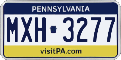 PA license plate MXH3277