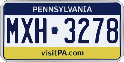 PA license plate MXH3278