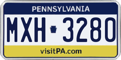 PA license plate MXH3280