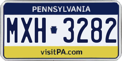 PA license plate MXH3282