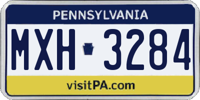 PA license plate MXH3284