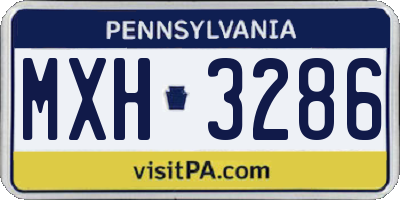 PA license plate MXH3286