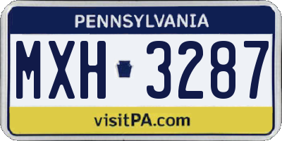PA license plate MXH3287