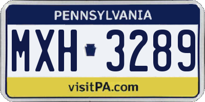 PA license plate MXH3289